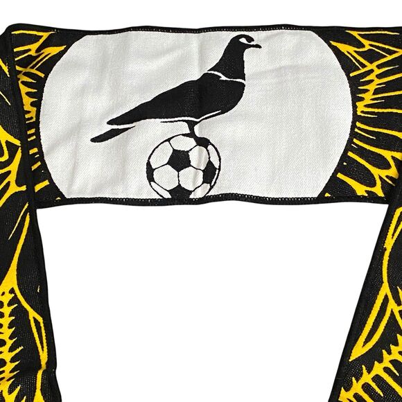 NYC Footy Champs Futball Ruffneck Knit Scarf Dual Sided Black/Yellow Soccer - Picture 2 of 6